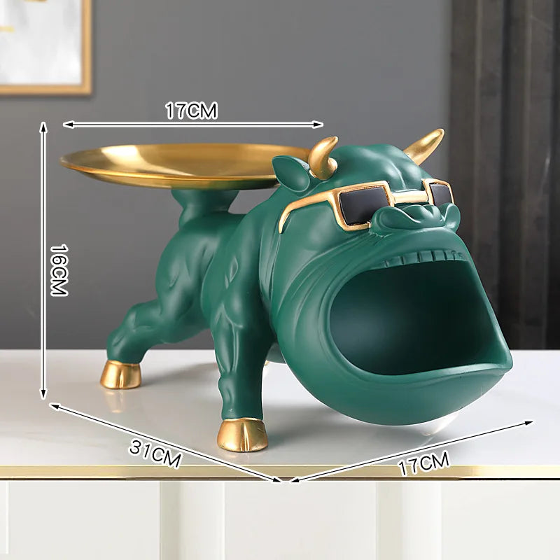 Fancy Bull Dekorativ Nyckelhållare | Veska grön