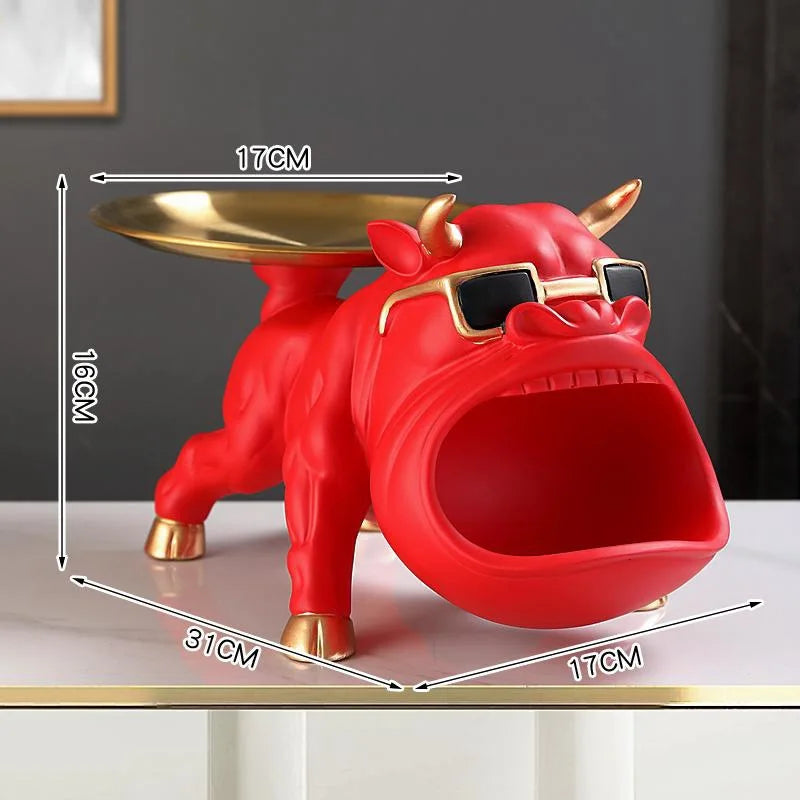Fancy Bull Dekorativ Nyckelhållare | Veska Röd