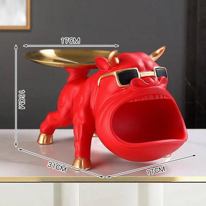 Fancy Bull Dekorativ Nyckelhållare | Veska Röd