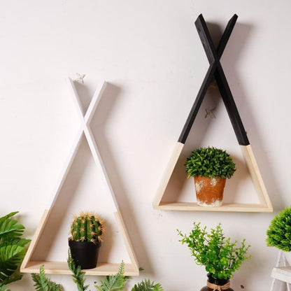 Färg Dipped Wooden Triangle Vägghylla | Veska