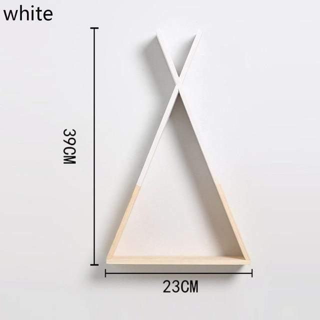 Färg Dipped Wooden Triangle Vägghylla | Veska Vit
