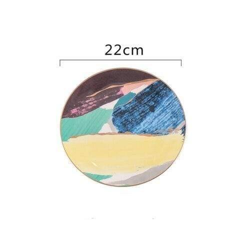 Färgade Moln Tallrikar | Veska 22 cm 8" Blå