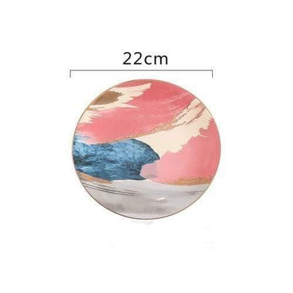 Färgade Moln Tallrikar | Veska 22 cm 8" Rosa