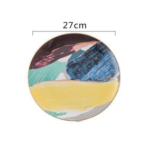 Färgade Moln Tallrikar | Veska 27cm 11" Blå
