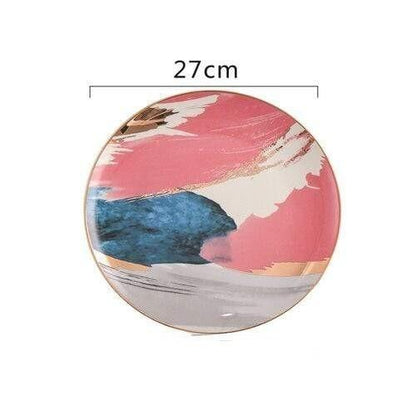 Färgade Moln Tallrikar | Veska 27cm 11" Rosa