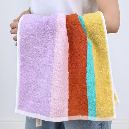Färgblocks Handdukar - Randig Kakel | Veska Rosa
