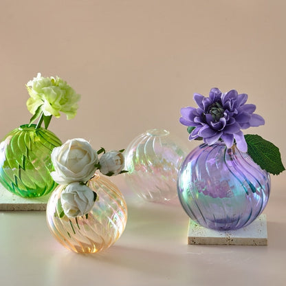 Färgglad Glas Glob Vasen - Swirl | Veska