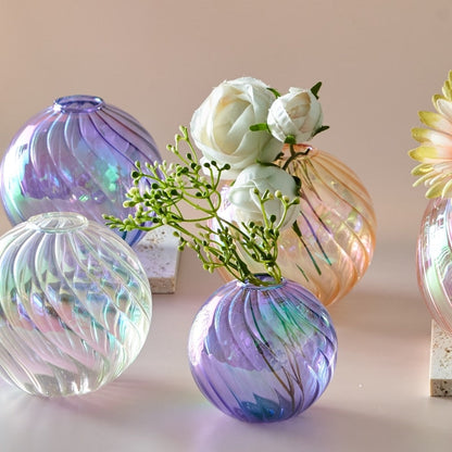 Färgglad Glas Glob Vasen - Swirl | Veska