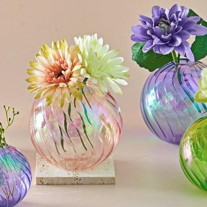 Färgglad Glas Glob Vasen - Swirl | Veska