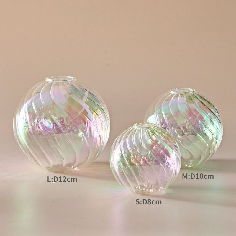 Färgglad Glas Glob Vasen - Swirl | Veska