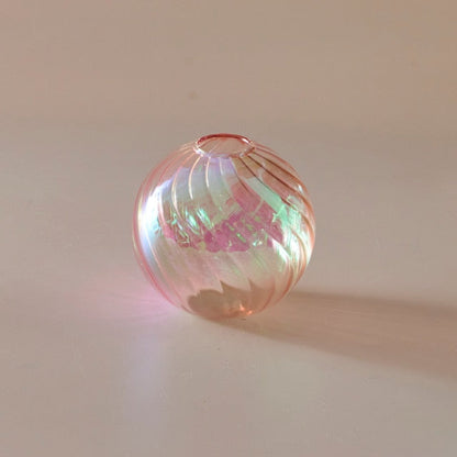 Färgglad Glas Glob Vasen - Swirl | Veska S - Rosa