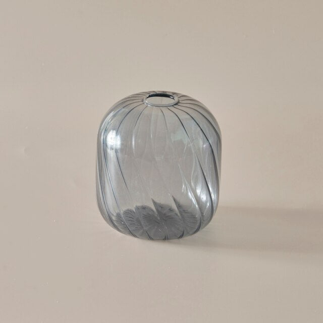 Färgglad Glas Glob Vaso | Veska Grå Kort