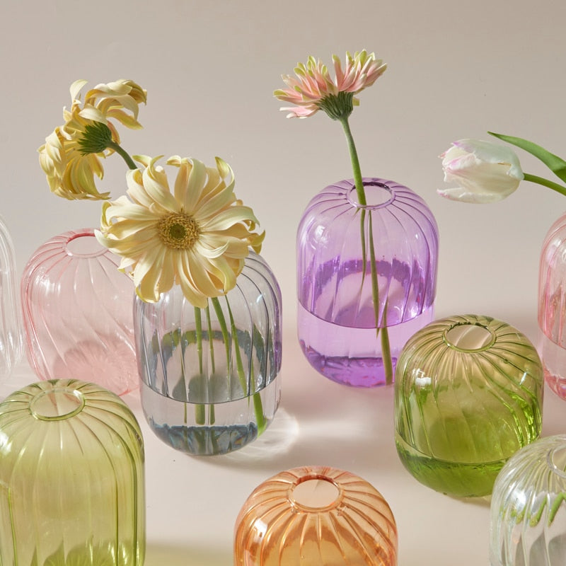 Färgglad Glas Glob Vaso | Veska Klar Kort