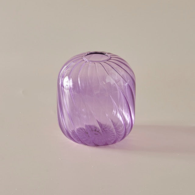 Färgglad Glas Glob Vaso | Veska Lila Kort