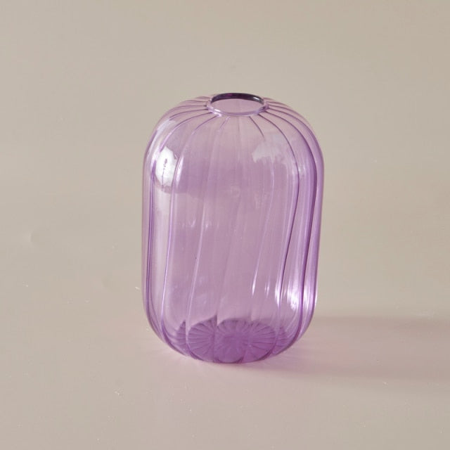Färgglad Glas Glob Vaso | Veska Lila Lång