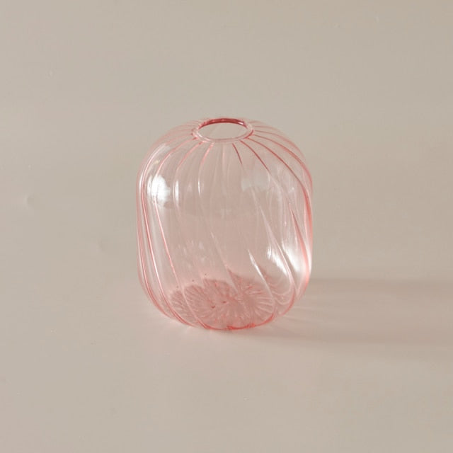Färgglad Glas Glob Vaso | Veska Rosa Kort