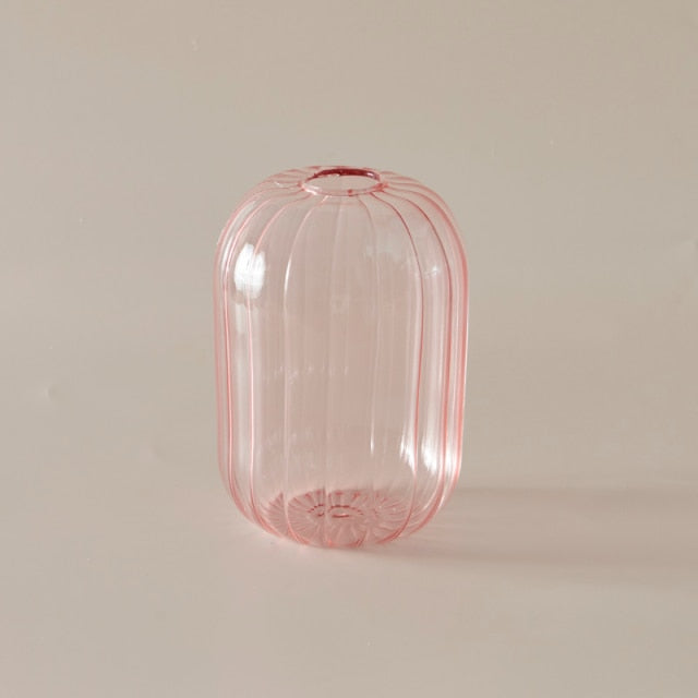 Färgglad Glas Glob Vaso | Veska Rosa Lång