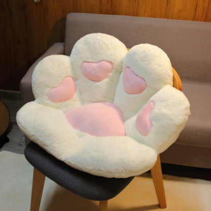 Färgglad Katt Paw Plysch Säte Kudde | Veska 80 cm Vit L