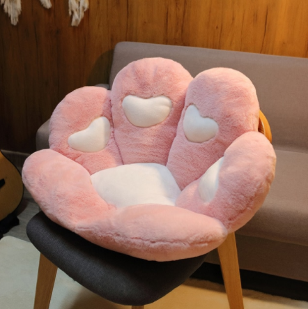 Färgglad Katt Paw Plysch Säte Kudde | Veska 80cm Rosa L