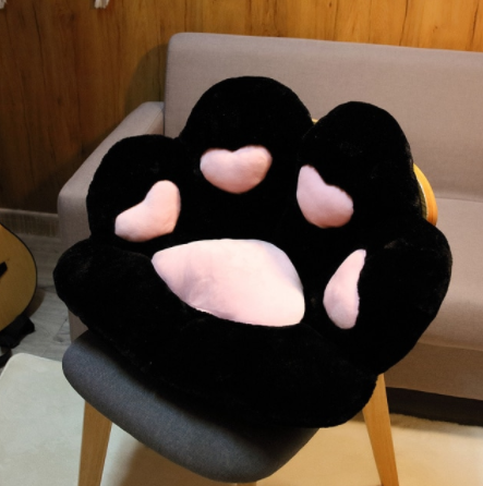Färgglad Katt Paw Plysch Säte Kudde | Veska 80cm Svart L