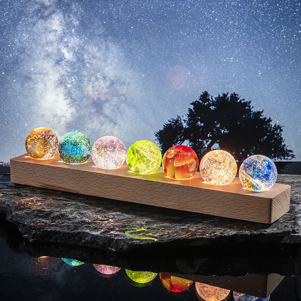 Färgglad Lumenös Galaxy Crystal Bordsset | Veska
