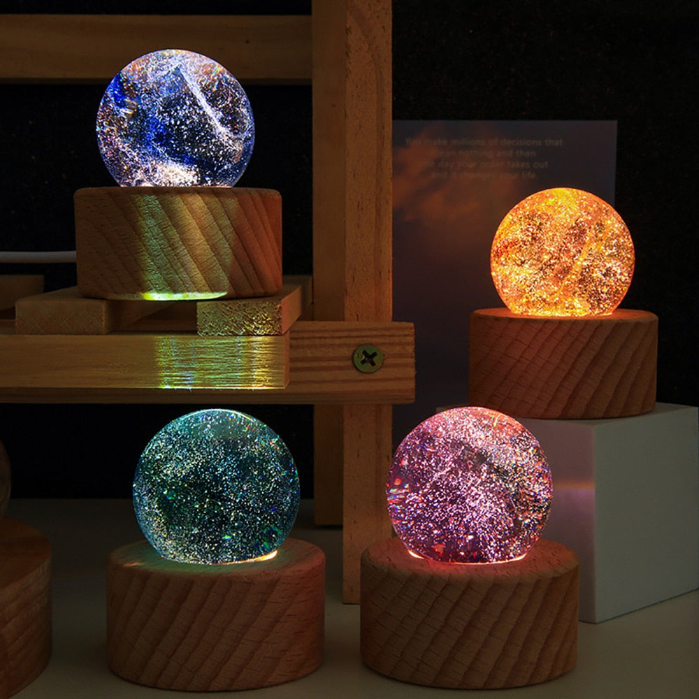 Färgglad Lumenös Galaxy Crystal Bordsset | Veska