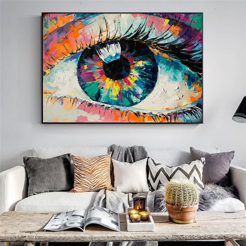 Färgglad Öga Canvas Väggkonst | Veska