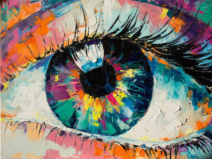Färgglad Öga Canvas Väggkonst | Veska 80x100cm 31.5"x39.3"