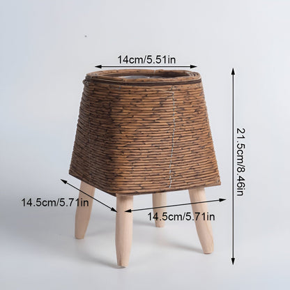 FauxWicker Kruka - Artisan Rustical Rattan Planter - Dekorativ Veskaomkorg | Veska