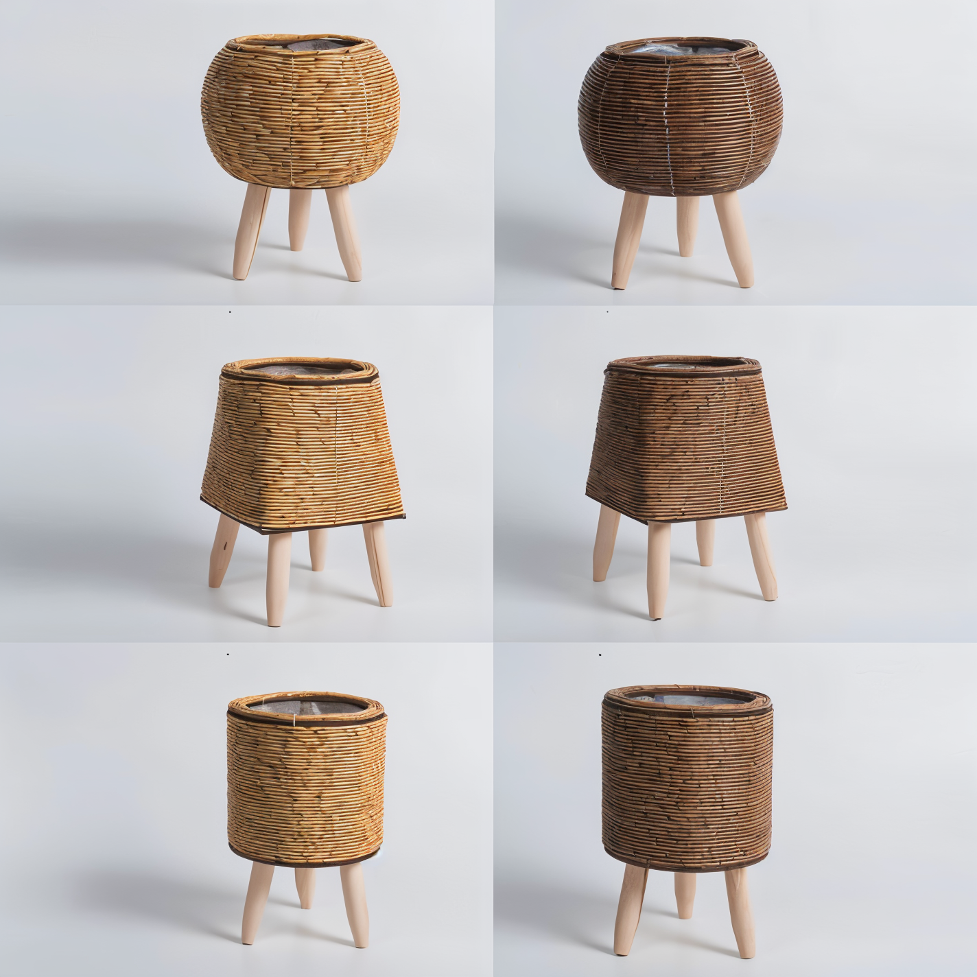FauxWicker Kruka - Artisan Rustical Rattan Planter - Dekorativ Veskaomkorg | Veska