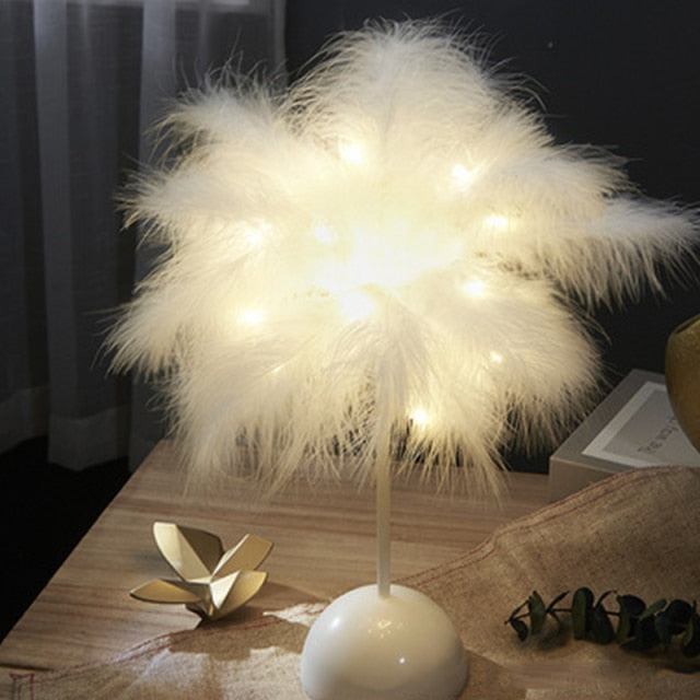 Feather Palm Creative Bordslampa | Veska Liten Vit
