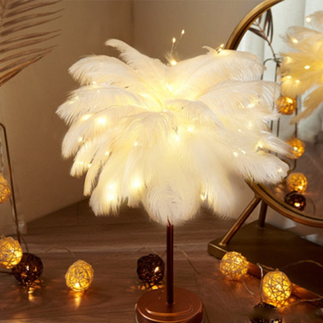 Feather Palm Creative Bordslampa | Veska Vit
