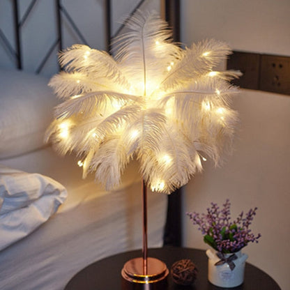 Feather Palm Creative Bordslampa | Veska Vit och Guld