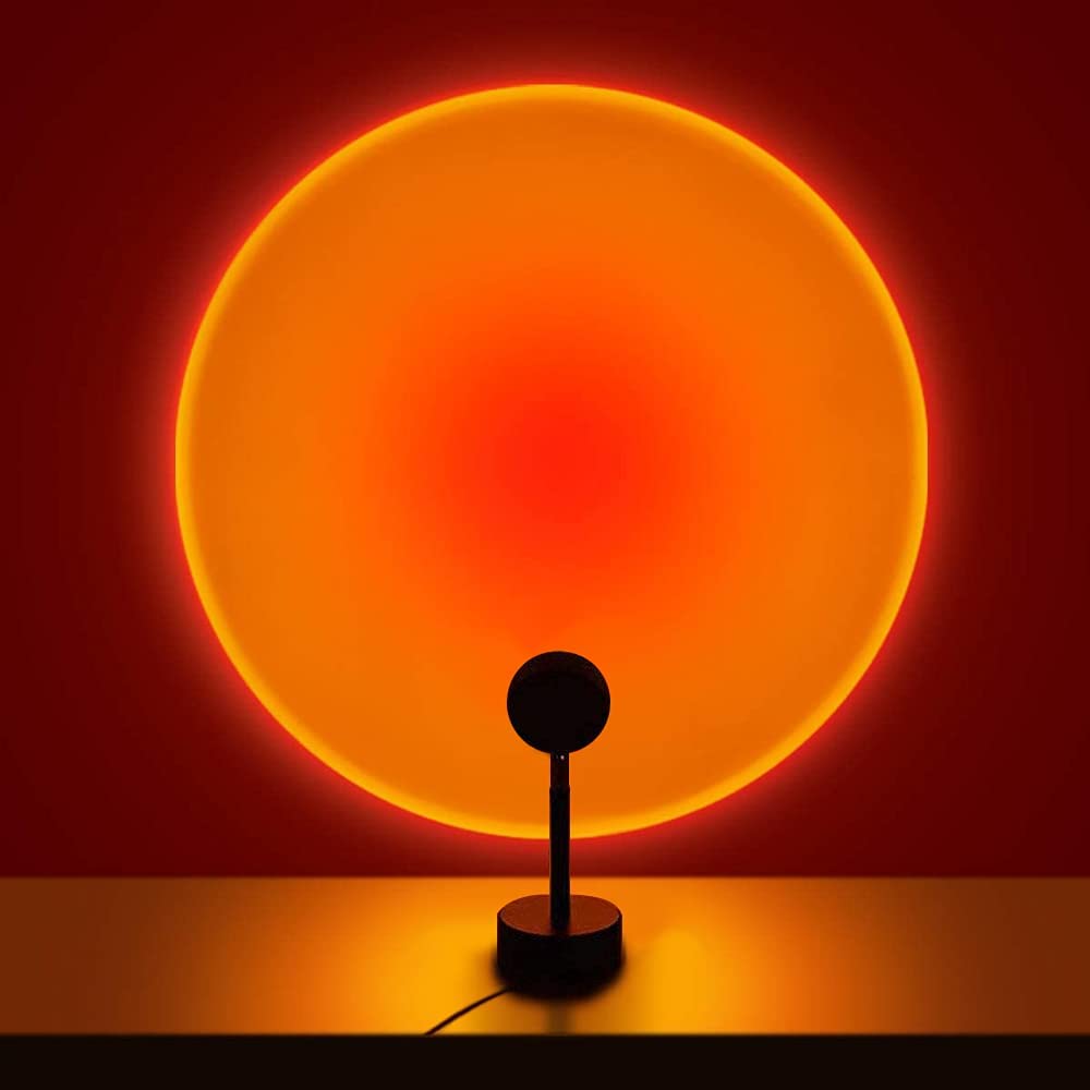 Femton färger solnedgångsprojektor bordslampa | Veska RGB 40,5CM Ställ