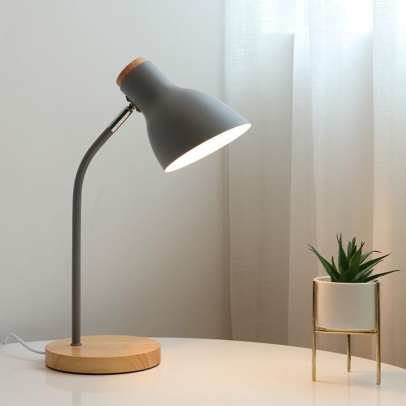 Ficklampa-formad svängbar bordslampa Macaron Metall 1-ljuskälla nattlampa för barnrum | Veska Grå