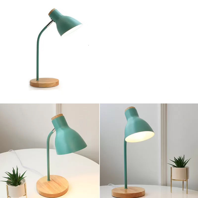 Ficklampa-formad svängbar bordslampa Macaron Metall 1-ljuskälla nattlampa för barnrum | Veska Grön