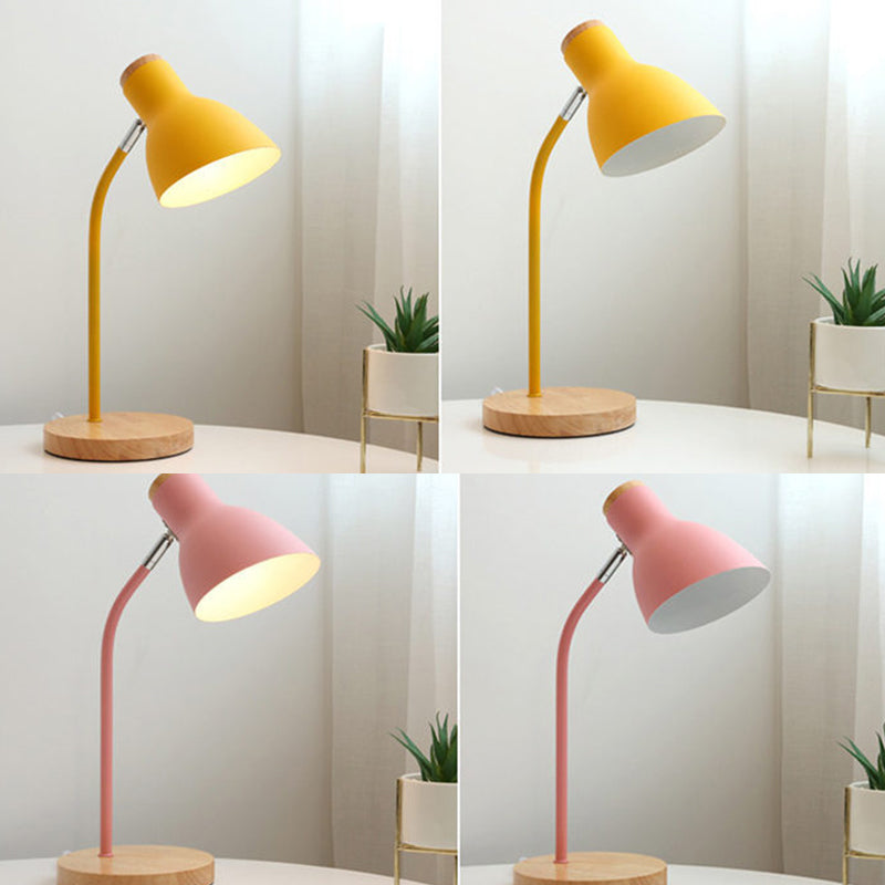 Ficklampa-formad svängbar bordslampa Macaron Metall 1-ljuskälla nattlampa för barnrum | Veska