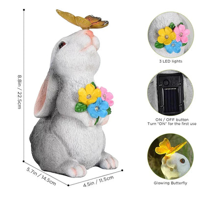 Fjäril och Blomma Kanin Trädgårdslampa | Veska