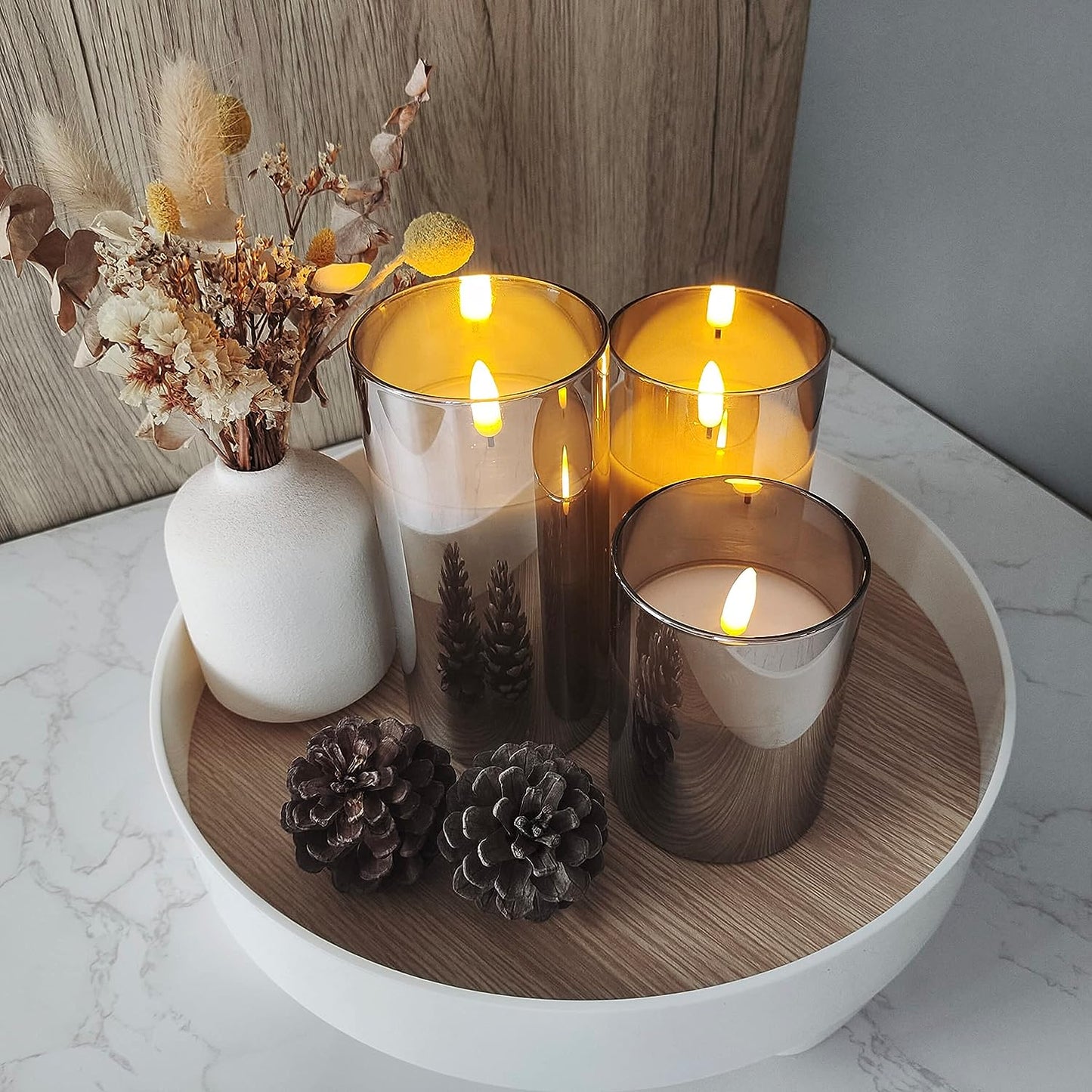 Flameless ljus set om 3 | Veska