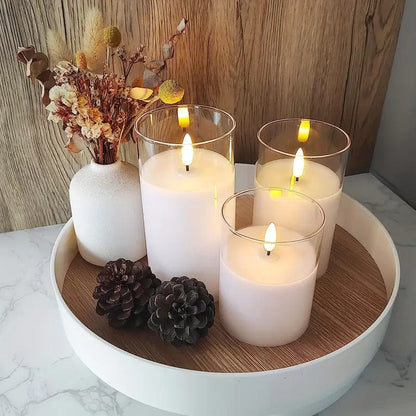 Flameless ljus set om 3 | Veska Vit