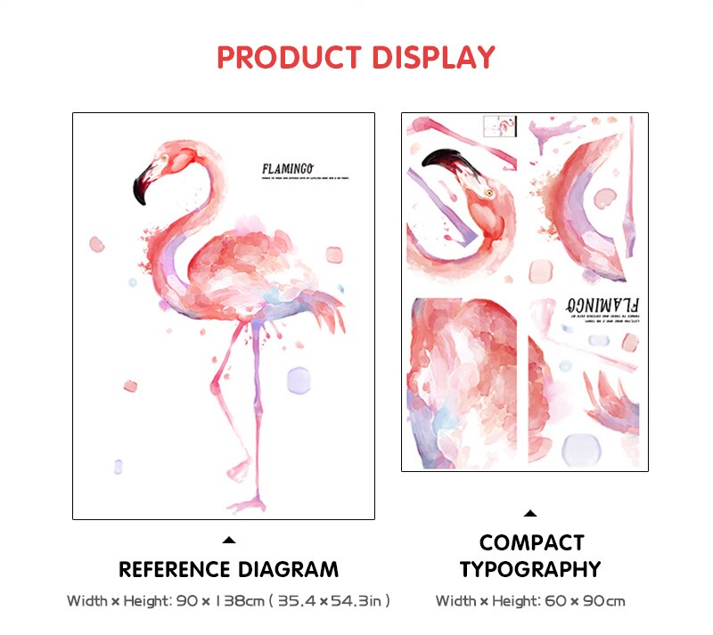 Flamingo Väggdekaler för Barnrum Hem | Veska