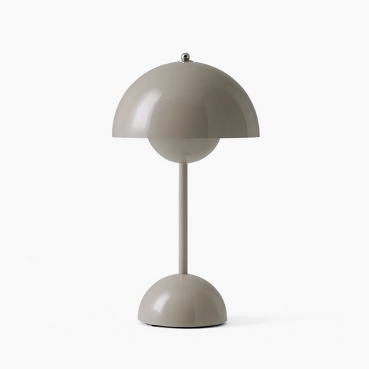 Fleur LED Bordslampa - Elegant trådlös design, Ikonisk 60-tals stil, Dimbar ljus, Modern heminredning | Veska Grå