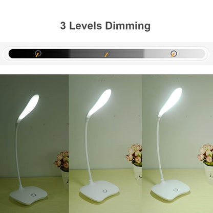 Flexibel 14 LED Skrivbordslampa Modern Touch Switch 3 Lägen Dimmers USB Uppladdningsbar Läsning Studie Ljus Bordslampa för Sovrum | Veska