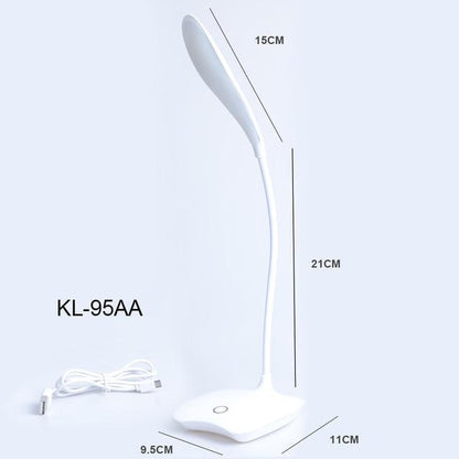 Flexibel 14 LED Skrivbordslampa Modern Touch Switch 3 Lägen Dimmers USB Uppladdningsbar Läsning Studie Ljus Bordslampa för Sovrum | Veska KL-95AA