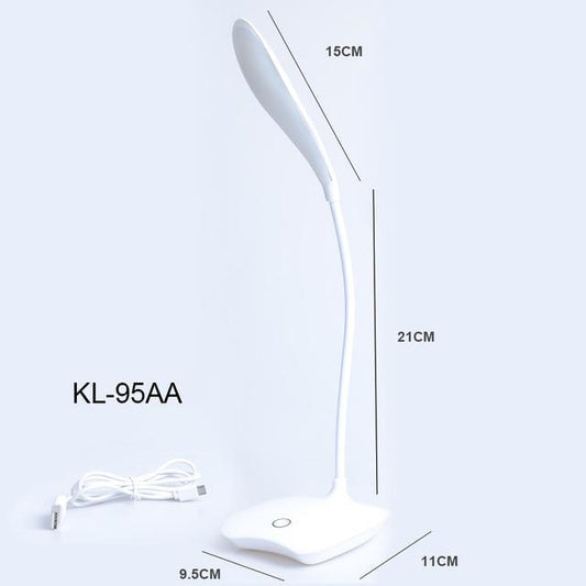 Flexibel 14 LED Skrivbordslampa Modern Touch Switch 3 Lägen Dimmers USB Uppladdningsbar Läsning Studie Ljus Bordslampa för Sovrum | Veska KL-95AA