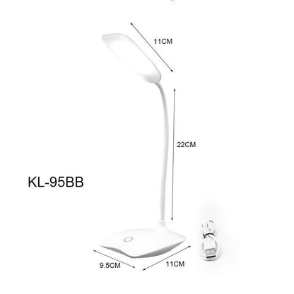 Flexibel 14 LED Skrivbordslampa Modern Touch Switch 3 Lägen Dimmers USB Uppladdningsbar Läsning Studie Ljus Bordslampa för Sovrum | Veska KL-95BB