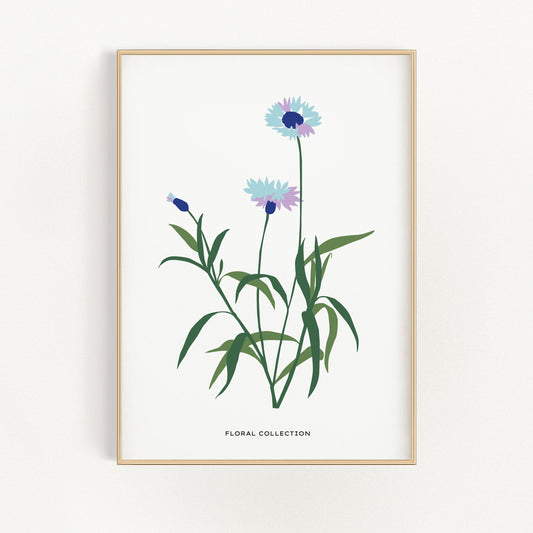 Floral Collection - Blå Blomma | Veska 21×30 cm