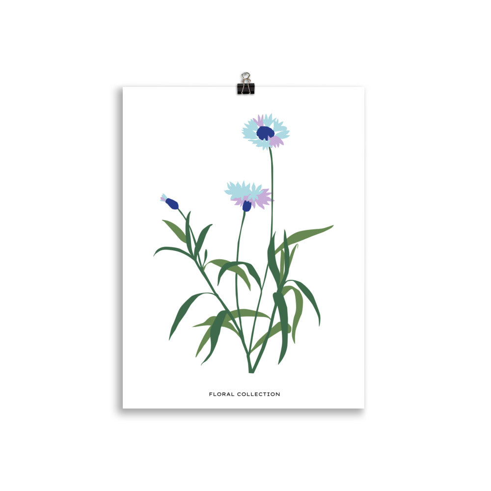 Floral Collection - Blå Blomma | Veska 30×40 cm