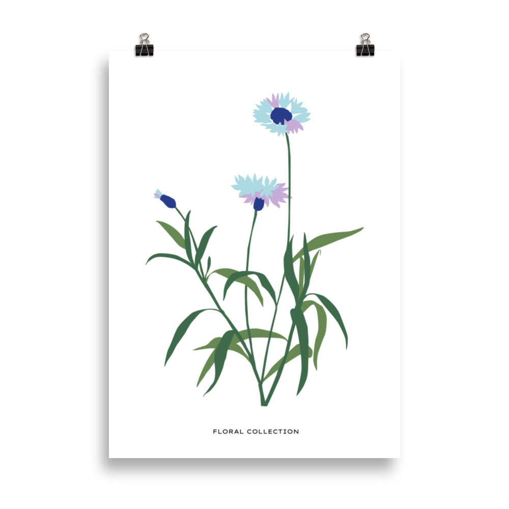 Floral Collection - Blå Blomma | Veska 50×70 cm