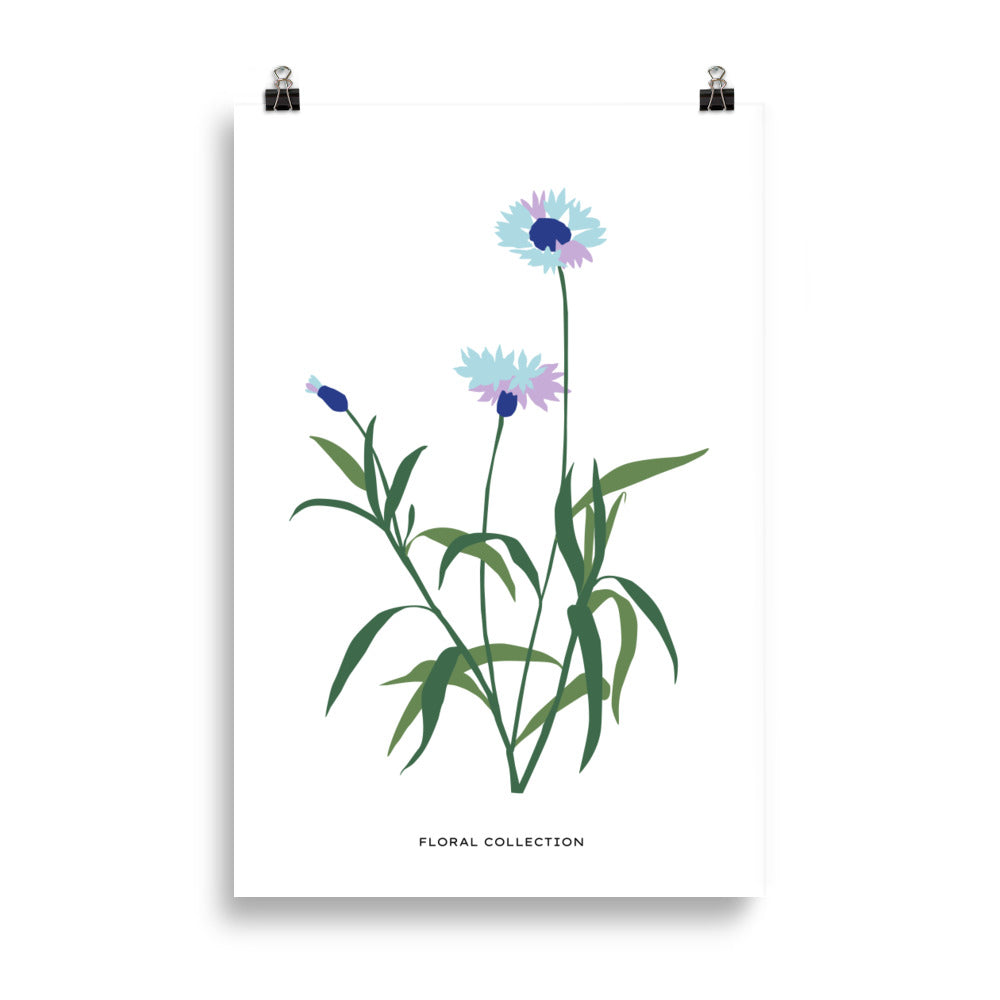 Floral Collection - Blå Blomma | Veska 61×91 cm